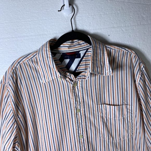 Tommy Hilfiger Sz L Striped Button Up Dress Shirt - Picture 4 of 9